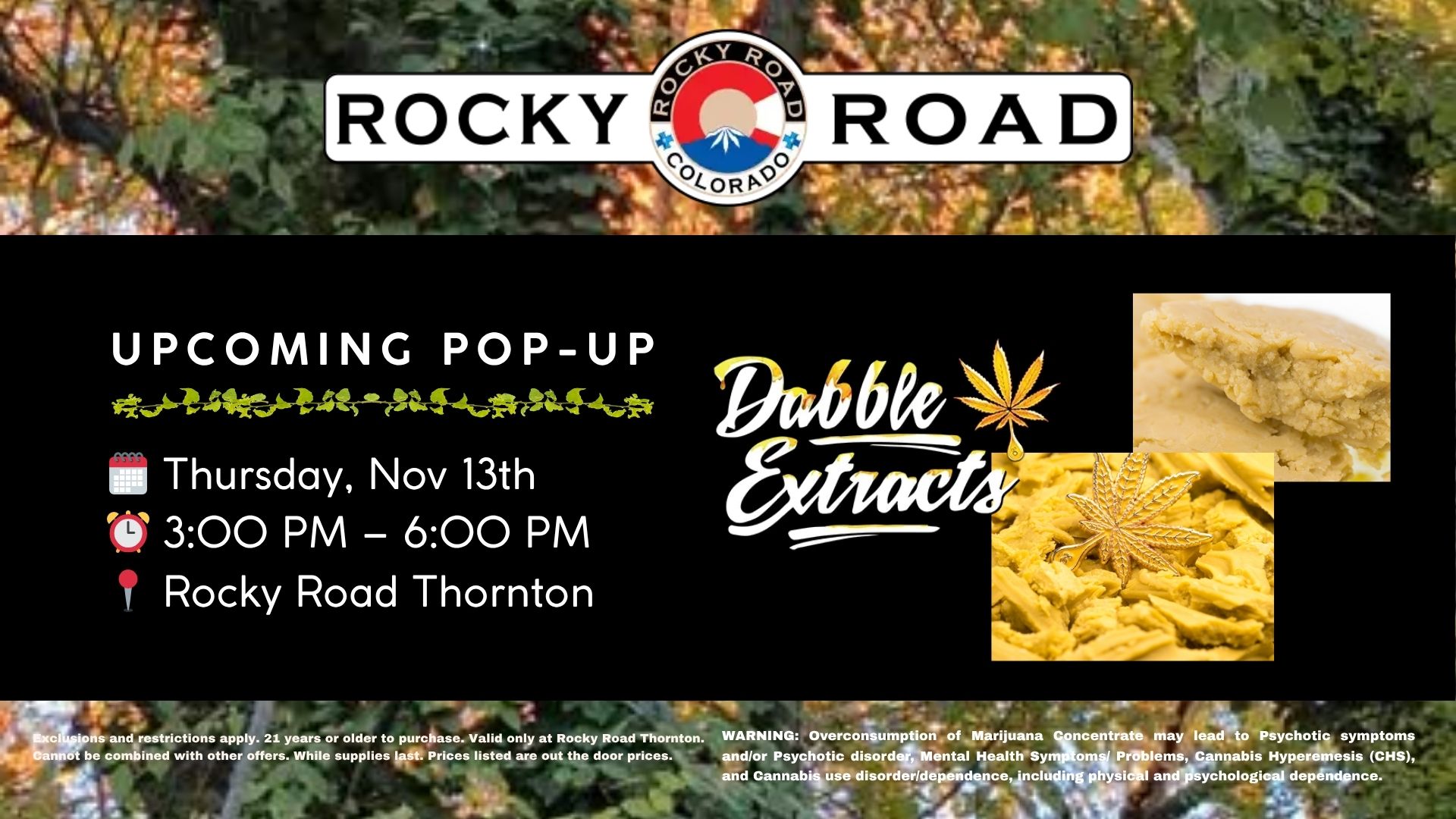 Dabble Pop-Up, Rocky Road Thornton, dispensary near me