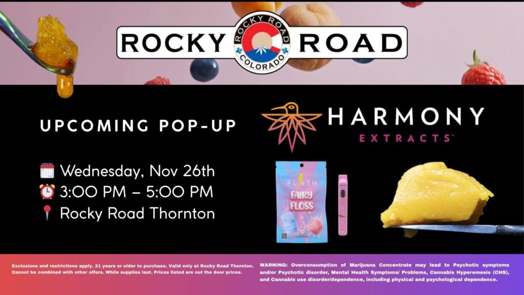 Harmony Pop-Up, Rocky Road Thornton, dispensary near me