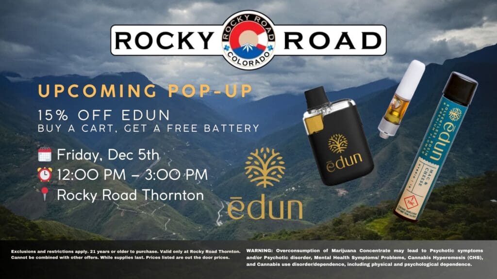 Edun Pop-Up, Rocky Road Thornton, local dispensary near me