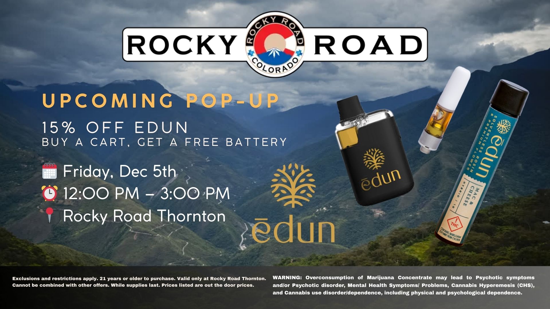 Edun Pop-Up, Rocky Road Thornton, local dispensary near me
