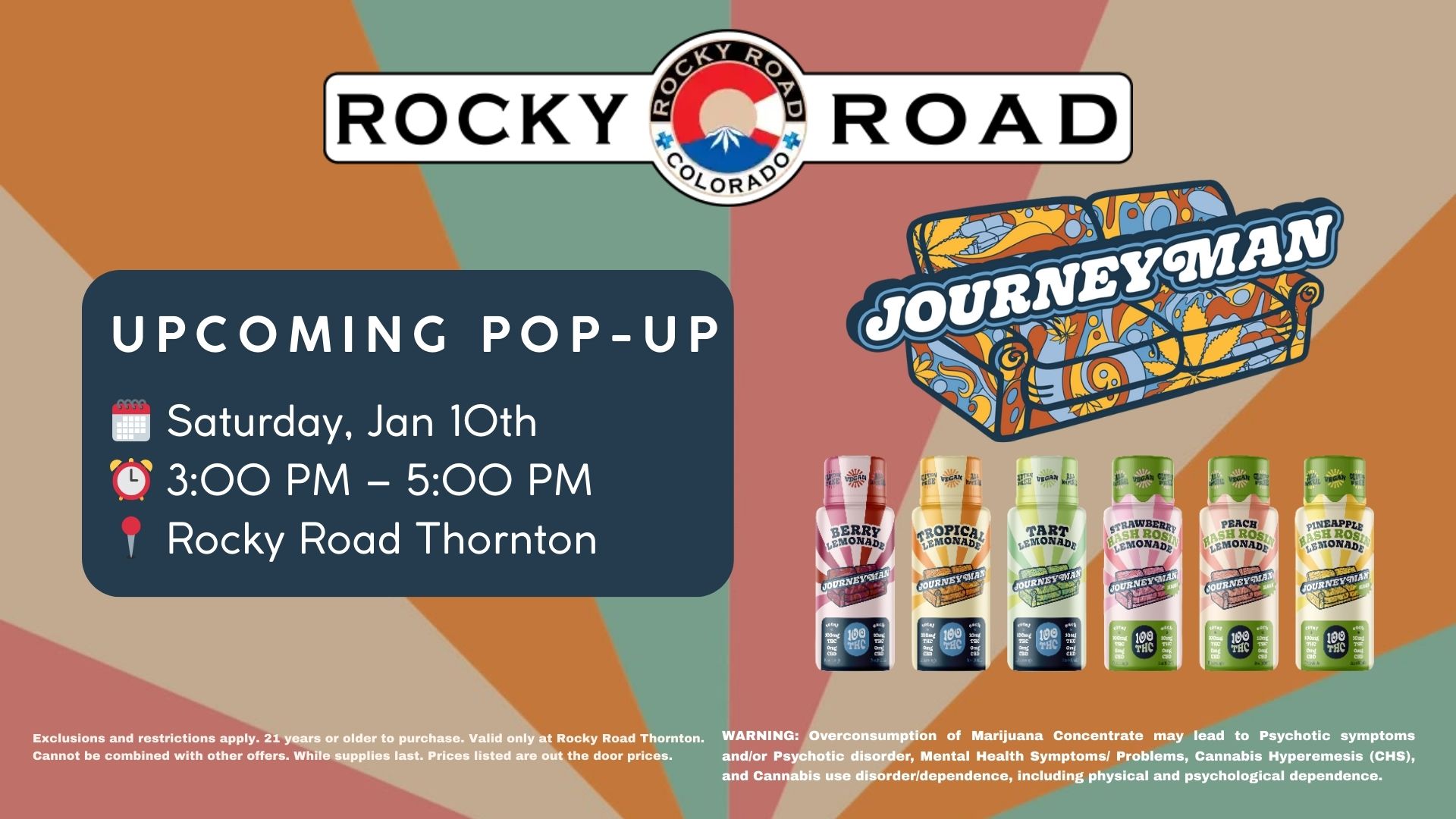 Thornton dispensary, Northglenn dispensary, Journeyman Pop-up, Journeyman Hash Lemonade, recreational dispensary near me