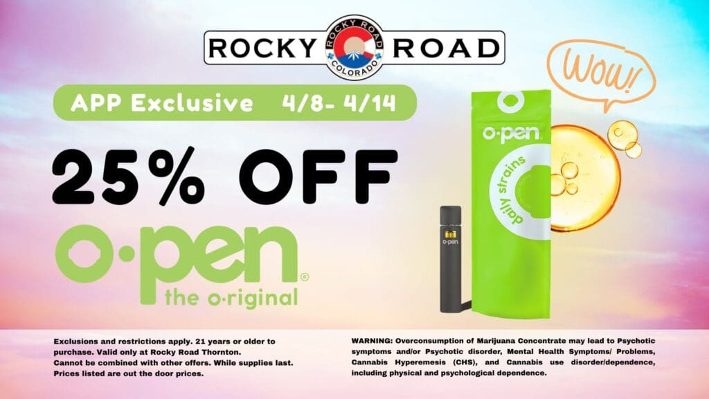25% OFF O.pen App Exclusive from Rocky Road Thornton